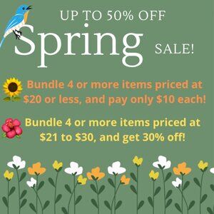 Spring sale! Look for the 🎁 and 🌈 emojis, or just make an offer.